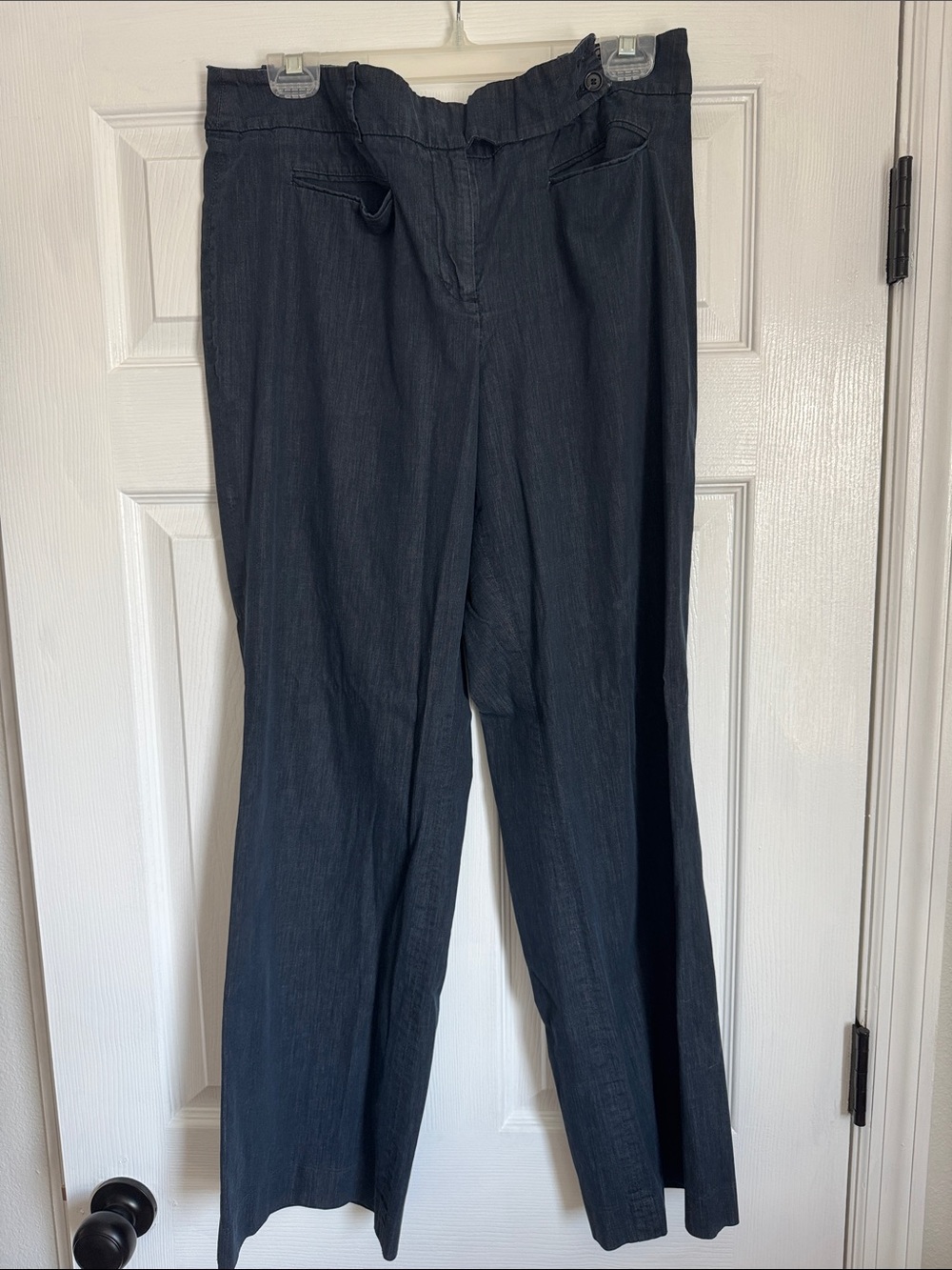 LOFT Dark Navy Wide Leg Trousers